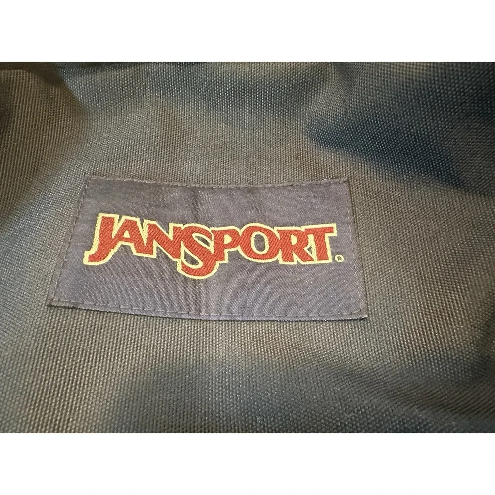 Vintage Jansport Blue Leather Bottom Backpack Outdoor Hike Gym Travel School Bag